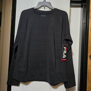 Fila Training Women's Athletic Black Long Sleeve Lightweigt Sweatshirt Top -  XL